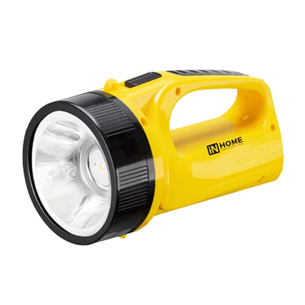Фонарь прож аккум PLA 01BY 1LED 140Lm 7ч 2 реж, з/у 230В ЧЕРНО-ЖЁЛТЫЙ IN HOME