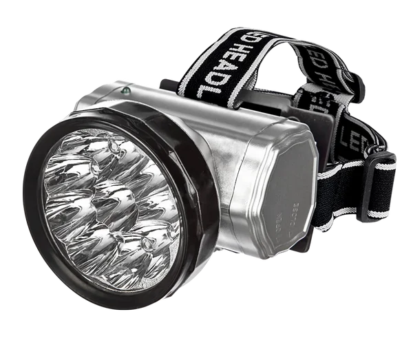 Фонарь налобный аккум HLA 04M 2W 10LED 200Lm 10ч 2 реж, з/у 230В МЕТАЛЛИК IN HOME