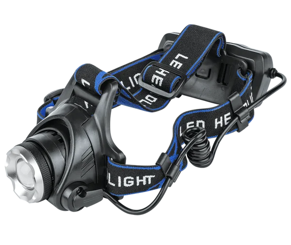 Фонарь налобный аккум HLA 06B 5W LED 450Lm 10ч 3 реж, фокус., з/у 230В ЧЕРНЫЙ IN HOME