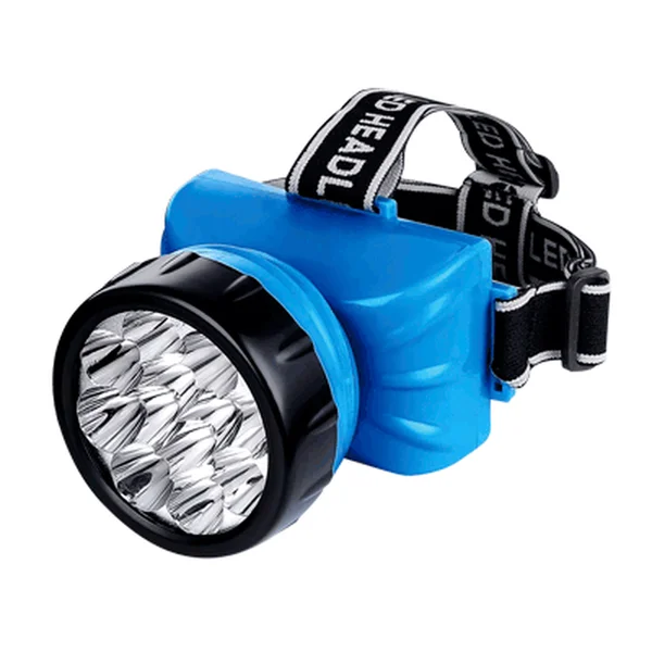 Фонарь налобный аккум HLA 09B 12LED 120Lm 15ч 2 реж, з/у 230В СИНИЙ IN HOME