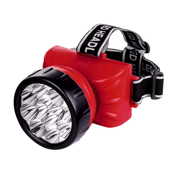Фонарь налобный аккум HLA 09R 12LED 120Lm 15ч 2 реж, з/у 230В КРАСНЫЙ IN HOME