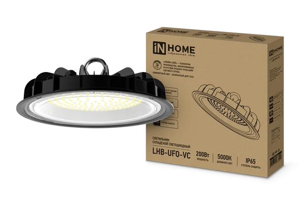 Светильник складской сд LHB-UFO-VC 200Вт 230В 5000К 16000Лм IP65 без пульсации IN HOME