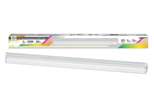 Светильник сд СПБ-Т5-eco 5Вт 230В 6500К 400лм IP40 300мм LLT