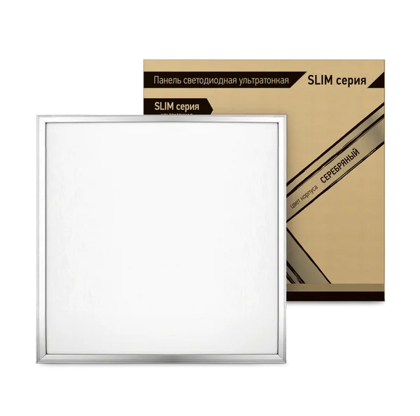 Панель сд LP-02S-SLIM 36Вт 230В 6500К 3000Лм 595х595х8мм без ЭПРА серебряная IP40 LLT