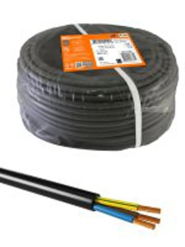 Провод ПВС 3х4 ГОСТ (100м), черный TDM SQ0118-0381