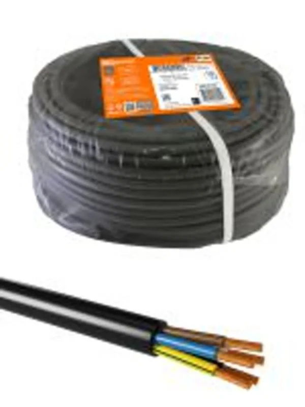 Провод ПВС 5х6 ГОСТ (100м), черный TDM SQ0118-0394