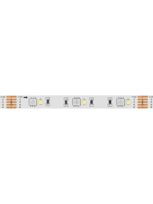 Лента светодиодная SMD5050+SMD2835 60LED/м-IP20-12 В-8 Вт/м-RGB+3000 К (5 м) TDM — изображение 8