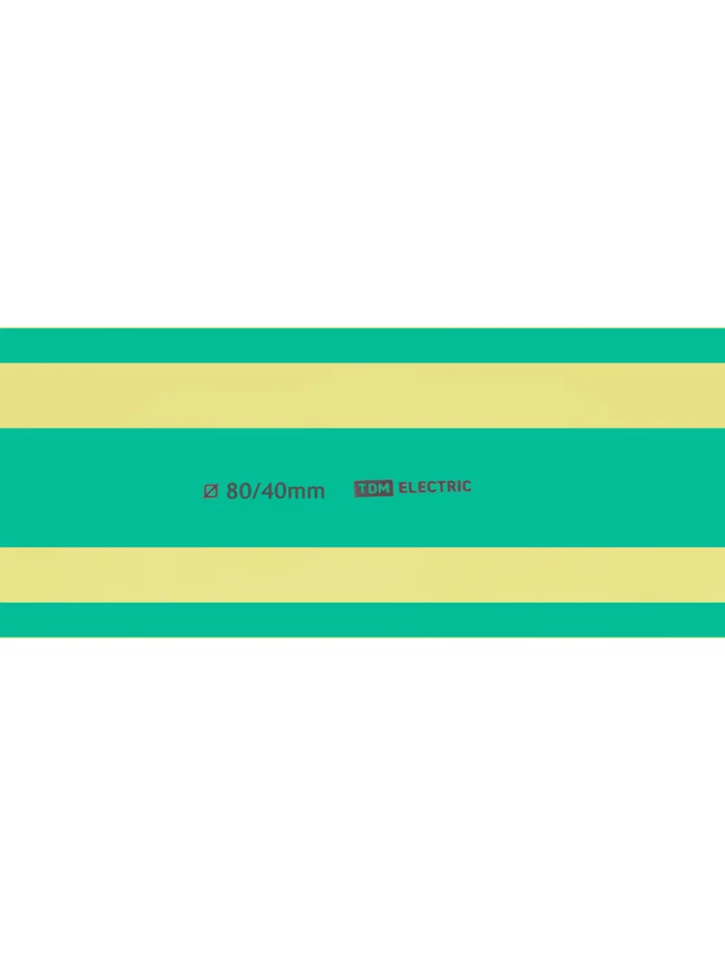 Термоусаживаемая трубка ТУТнг 80/40 желто-зеленая (25 м/ролл) TDM — изображение 4