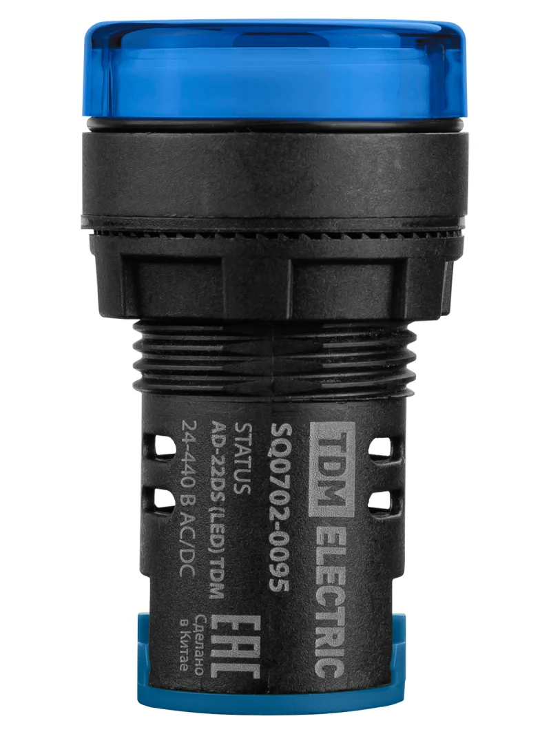 STATUS Лампа сигнальная AD-22DS, LED, d22 мм, 24-440 В AC/DC, IP65, синий TDM — изображение 5