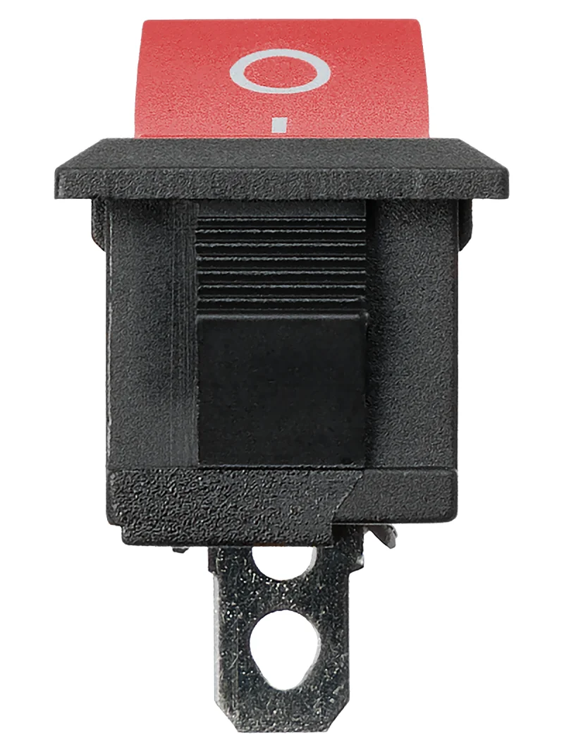 Выключатель клавишный KCD1-101 250В AC/DC, 1P, 6А, (2с), ON-OFF, черный корпус, красная клавиша, Mini, TDM — изображение 5
