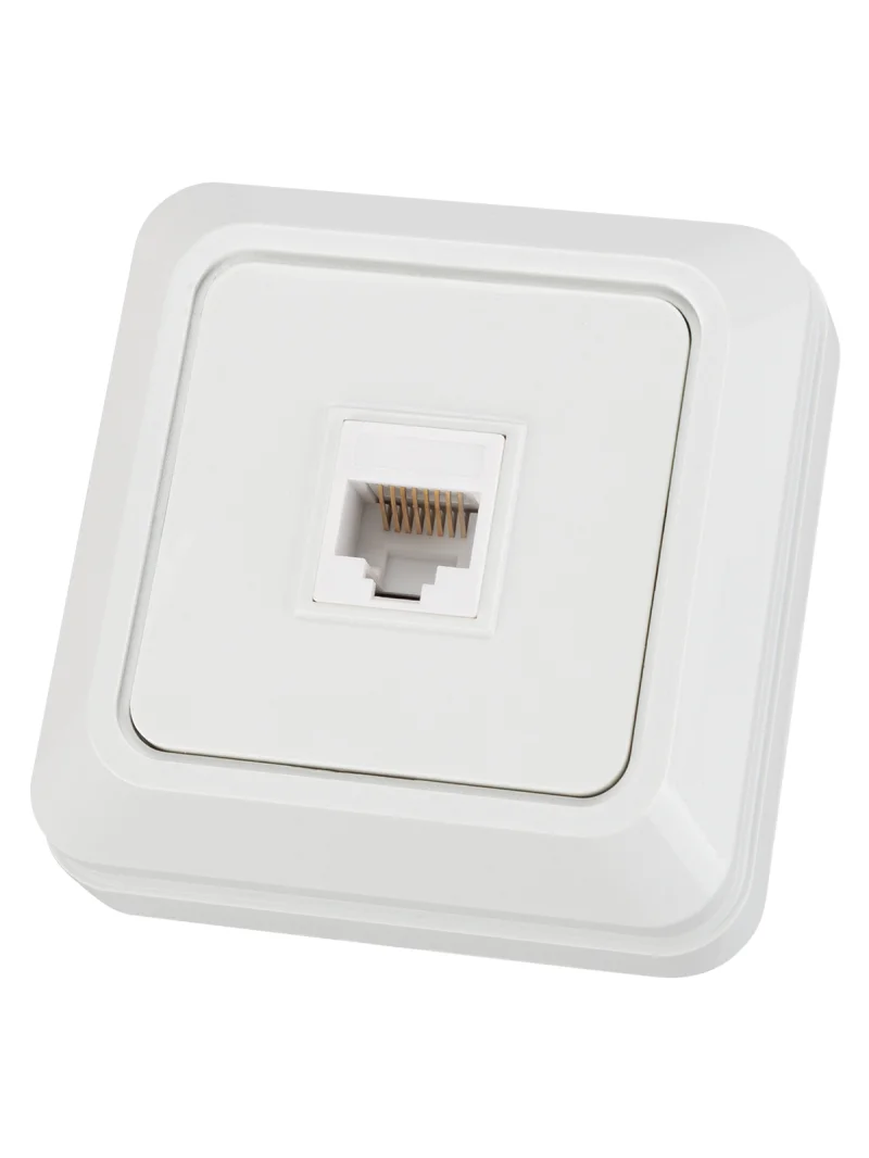 Розетка компьютерная (RJ-45) открытой установки IP20, белая «Ладога» TDM — изображение 2