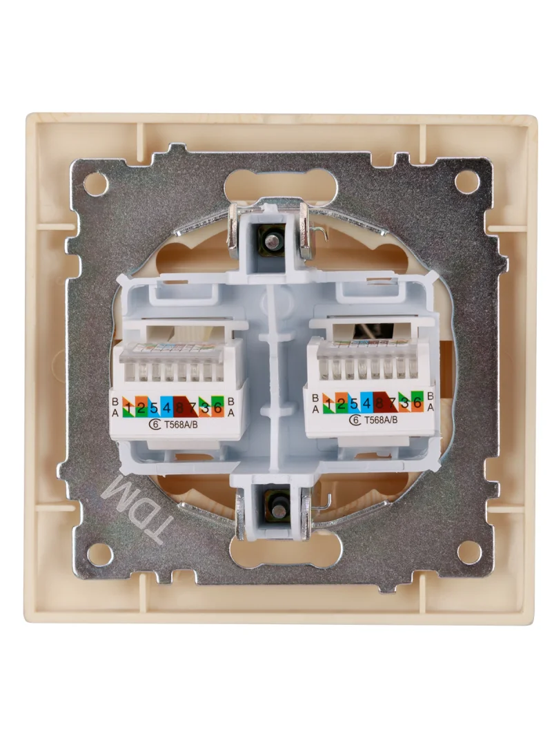 Розетка компьютерная двойная RJ45 сосна «Лама» TDM — изображение 5