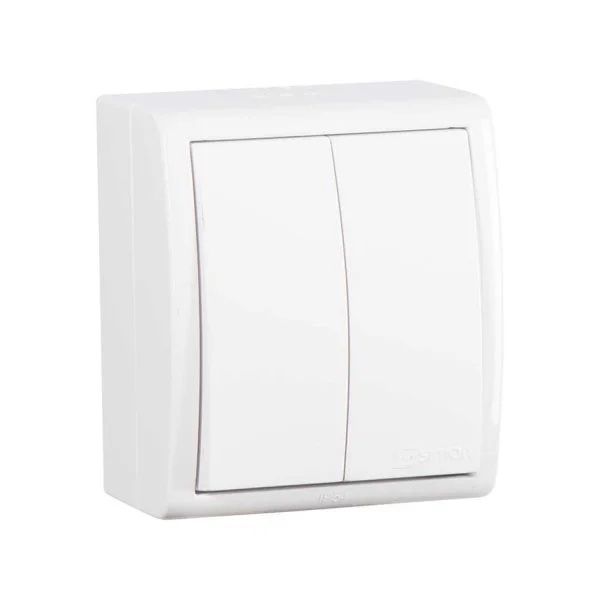 Симон 15 серия 1594398-030 Двухклавишный выкл. белый ip 44/ РФ-036935