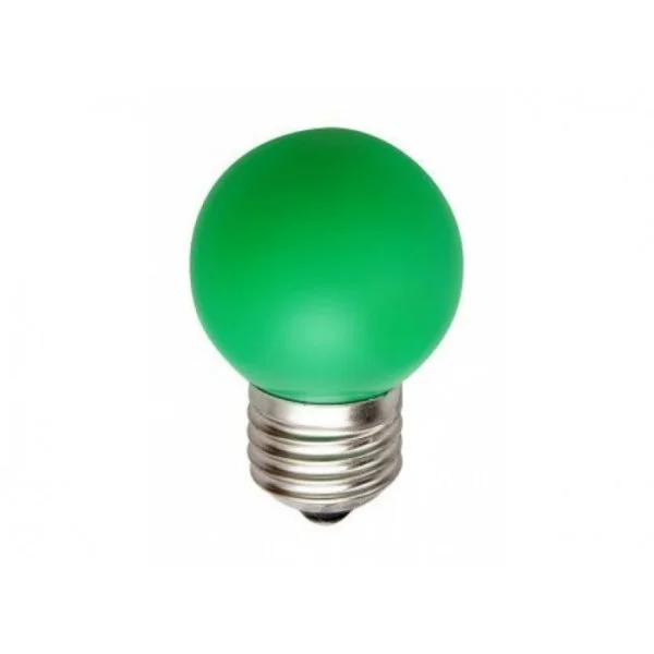 Лампа светодиодная d-45 3LED Е27 зел.-047079