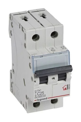 404044 Авт. выключатель Legrand TX3, 2P, 25A, хар-ка C, 6kA, 2M-404044
