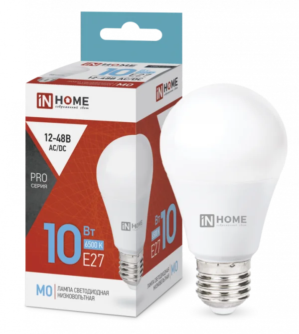Лампа сд LED-A60-VC 10Вт 230В Е27 6500К 900Лм IN HOME