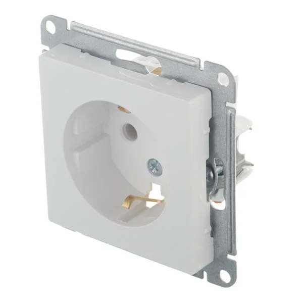 Розетка 1-м.СП AtlasDesign 16А IP20 с заземл. механизм бел., SchE-ATN000143