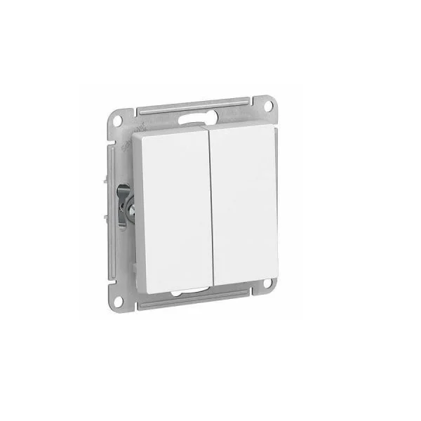 Выключатель 2-кл. СП AtlasDesign 10А, IP20 (сх.5) 10АХ механизм бел. SE-ATN000151