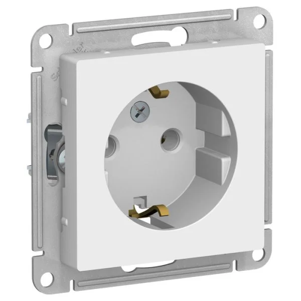 Розетка 1-м СП AtlasDesign 16А IP20 с заземл. защ. шторки механизм бел. SchE ATN000145-ATN000145