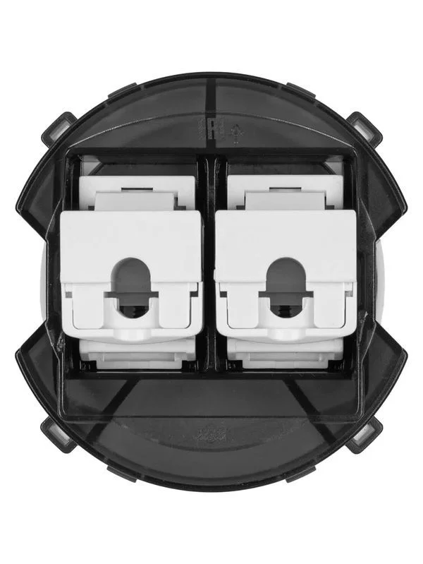 Розетка компьютерная двойная RJ45 белая, «Байкал» TDM — изображение 2