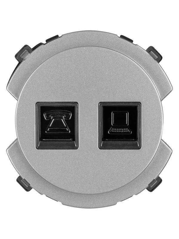 Розетка телефонная RJ11 + компьютерная RJ45 платина, «Байкал» TDM — изображение 5