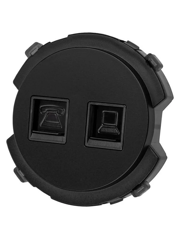 Розетка телефонная RJ11 + компьютерная RJ45 агат, «Байкал» TDM