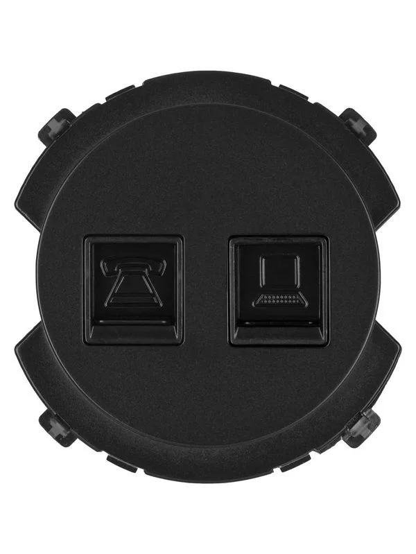 Розетка телефонная RJ11 + компьютерная RJ45 агат, «Байкал» TDM — изображение 4