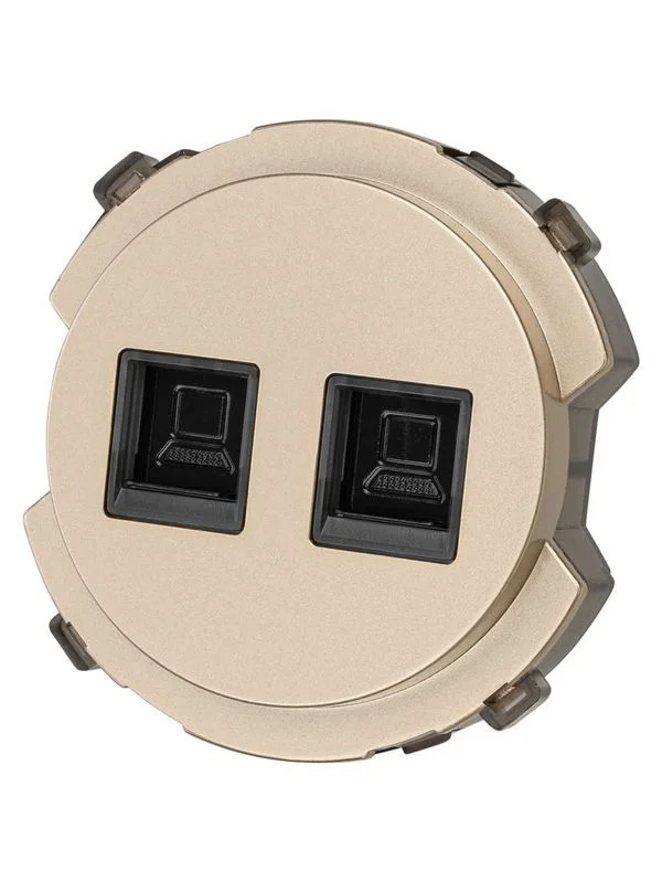 Розетка компьютерная двойная RJ45 шампань, «Байкал» TDM — изображение 6