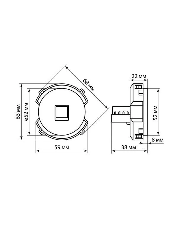 Розетка компьютерная RJ45 белая, «Байкал» TDM