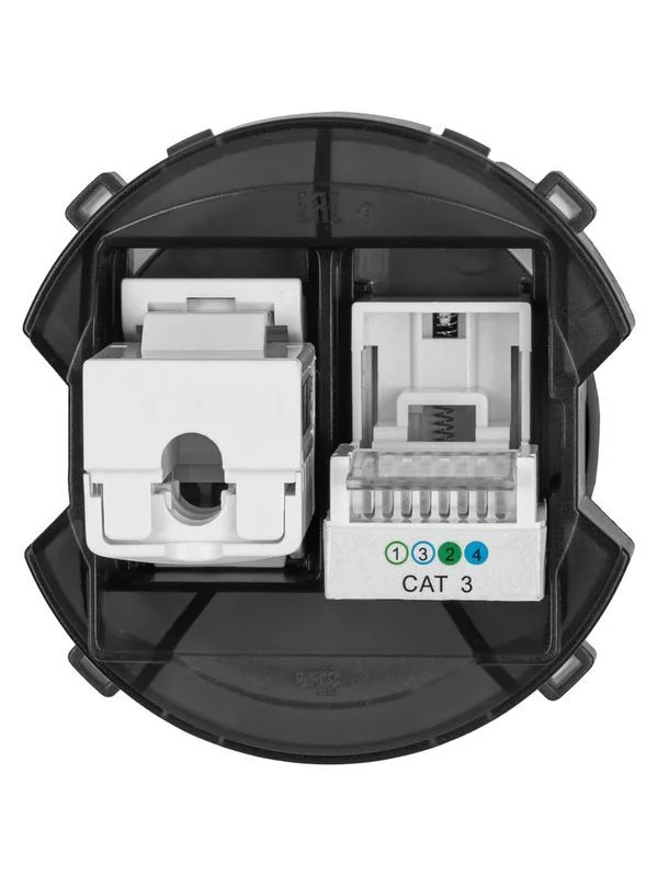 Розетка телефонная RJ11 + компьютерная RJ45 агат, «Байкал» TDM — изображение 2