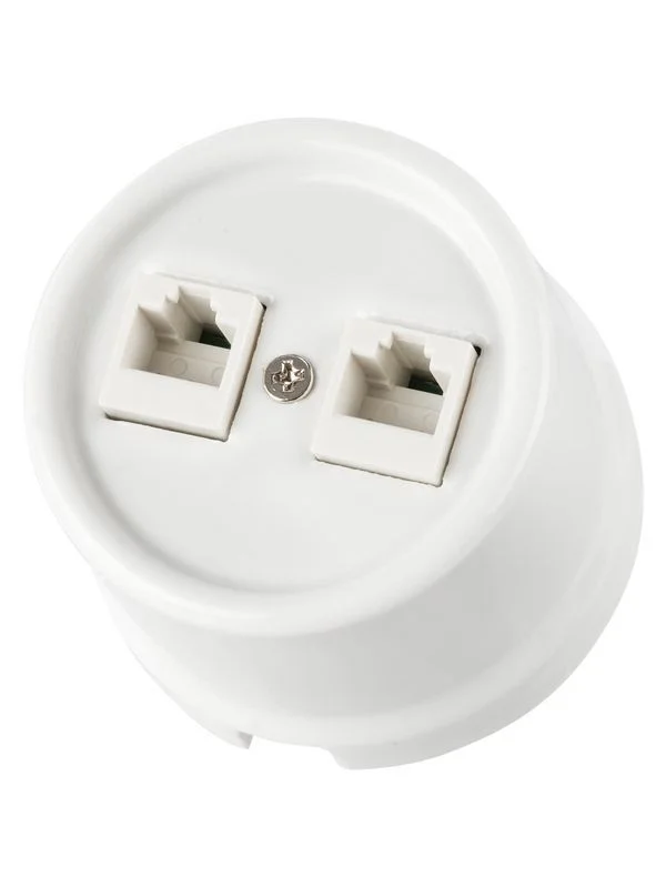 Розетка двойная компьютерная RJ45 белая «Болонь» TDM — изображение 3