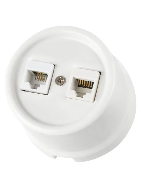 Розетка телефонная RJ11 + компьютерная RJ45 белая «Болонь» TDM — изображение 4