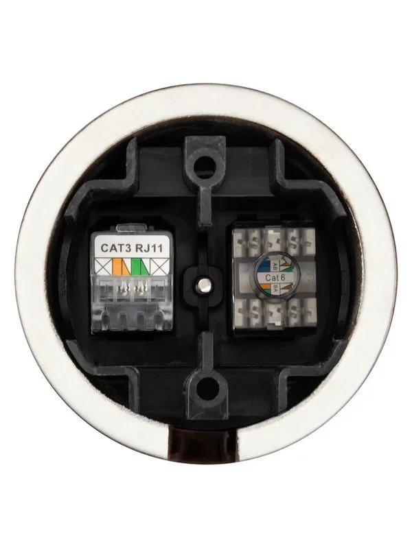 Розетка телефонная RJ11 + компьютерная RJ45 коричневая «Болонь» TDM — изображение 6