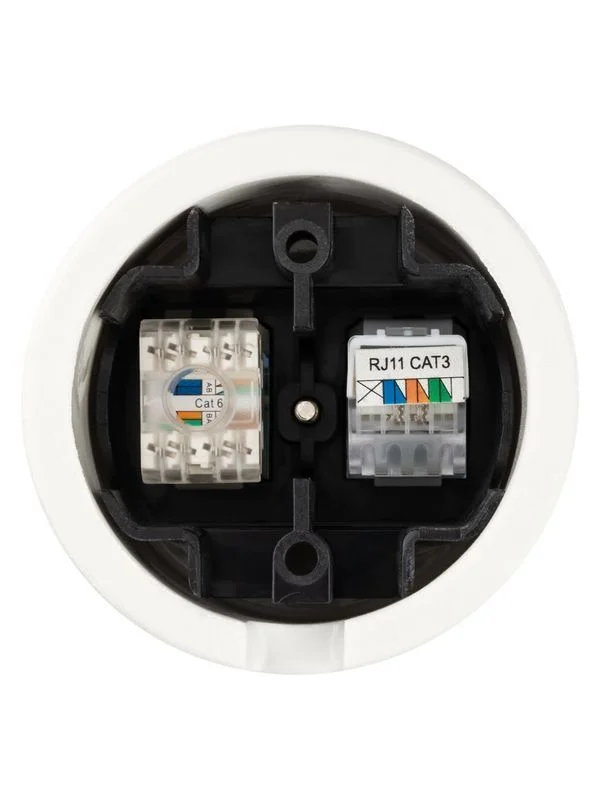 Розетка телефонная RJ11 + компьютерная RJ45 белая «Болонь» TDM — изображение 6