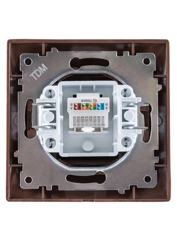 Розетка компьютерная RJ45 венге «Лама» TDM — изображение 5