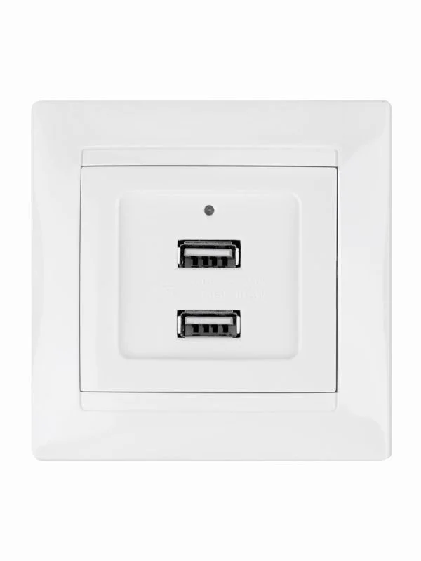 Розетка 2USB порт 2,1А 5В белая «Лама» TDM — изображение 6