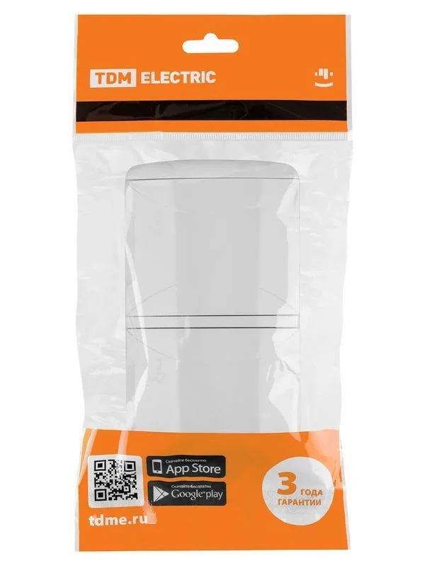 Розетка двойная 2П+3 открытой установки IP54 16А с крышкой белая «Селигер» TDM — изображение 6