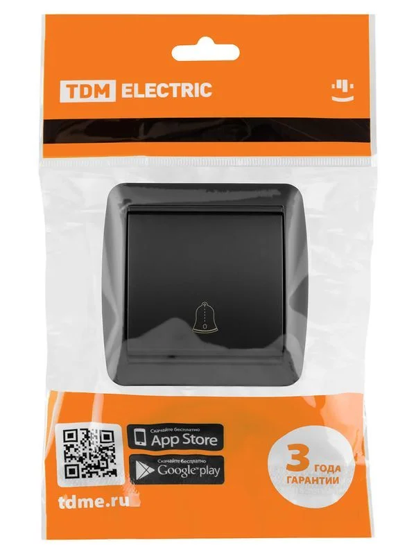 Кнопка звонковая открытой установки IP44 6А графит «Селигер» TDM — изображение 5