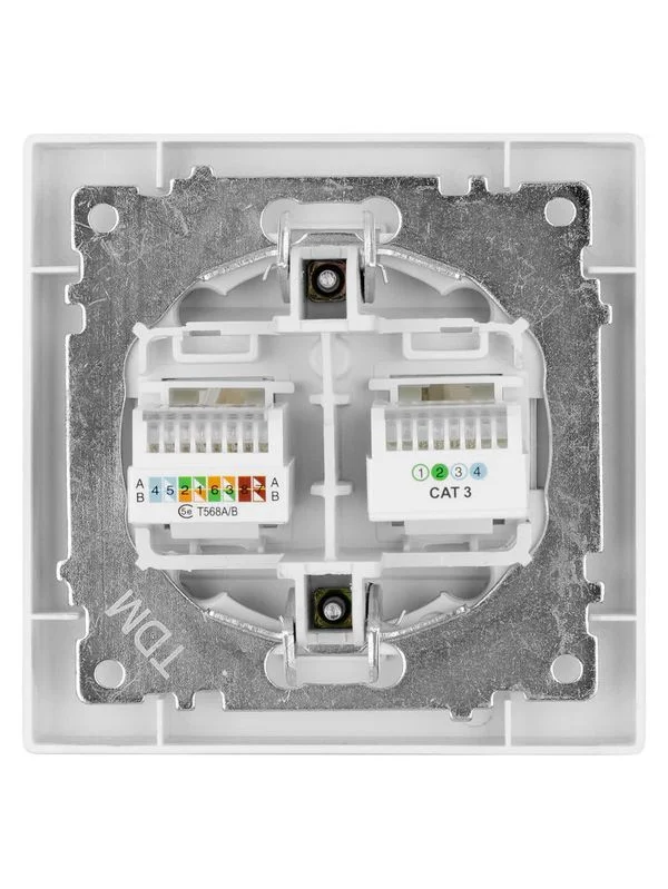 Розетка телефонная RJ11 + компьютерная RJ45 серебр. металлик «Сенеж» TDM — изображение 5
