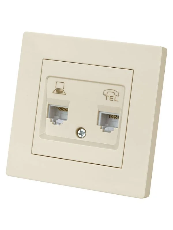 Розетка телефонная RJ11 + компьютерная RJ45 сл. кость «Сенеж» TDM — изображение 4