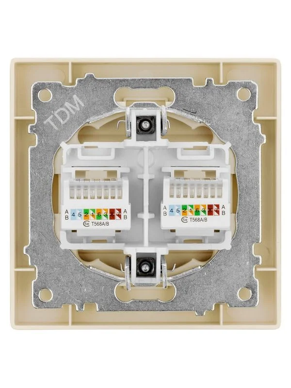 Розетка компьютерная двойная RJ45 сл. кость «Сенеж» TDM