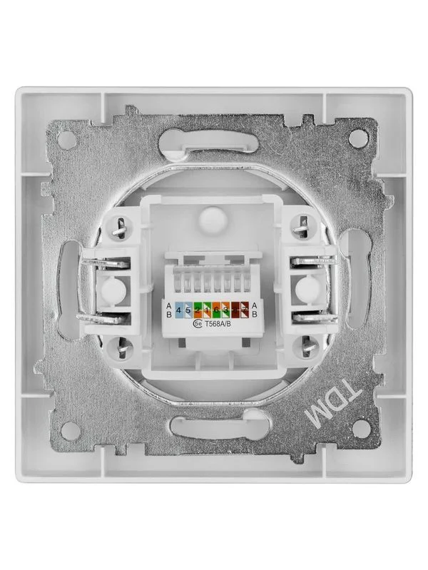 Розетка компьютерная RJ45 серебр. металлик «Сенеж» TDM