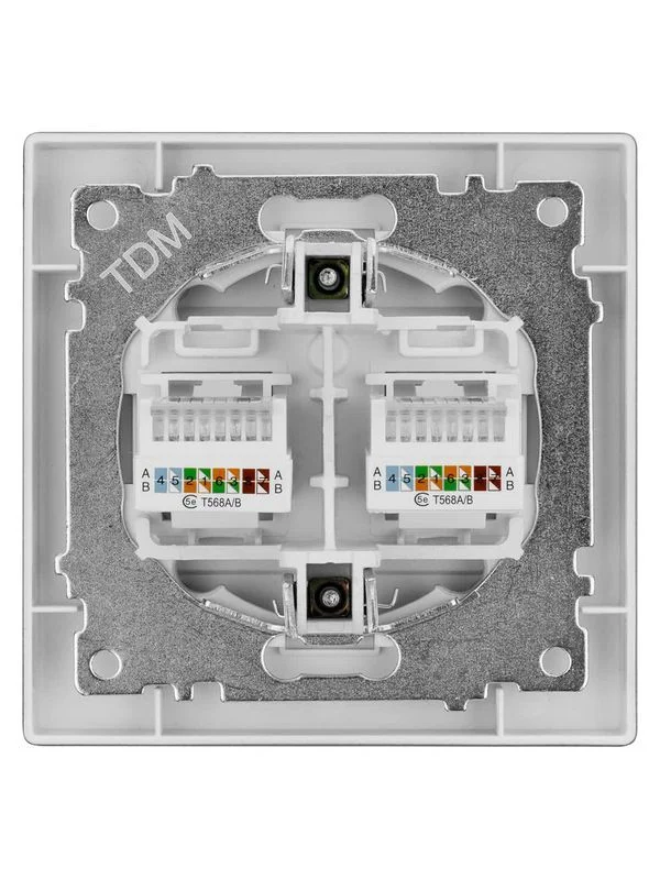 Розетка компьютерная двойная RJ45 черная «Сенеж» TDM — изображение 5