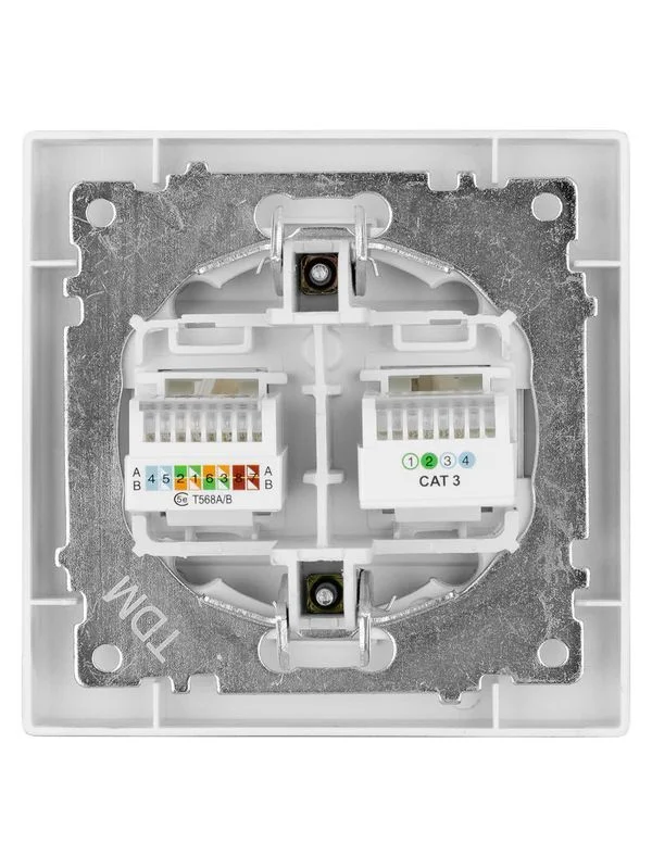 Розетка телефонная RJ11 + компьютерная RJ45 черная «Сенеж» TDM — изображение 5