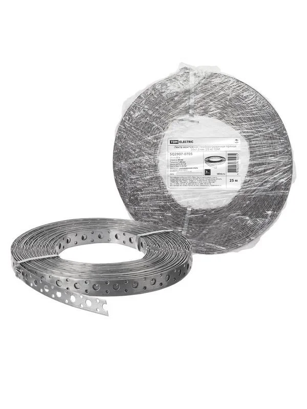 Лента монтажная перфорированная прямая 20×1,0 мм (25 м) TDM