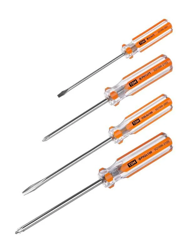 Набор отверток 4 шт.: SL3x75, SL5х100, PH1х75, PH2х100 (блистер), CS «Гранит» TDM