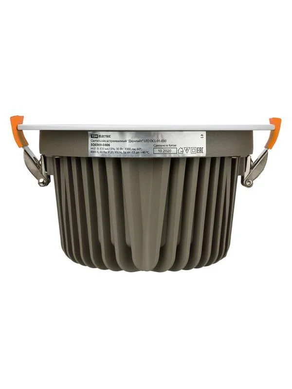 Светильник встраиваемый «Даунлайт» LED DCL-01-030 30 Вт, 4000 К, 80 Ra, IP20, прозрачный расс., TDM