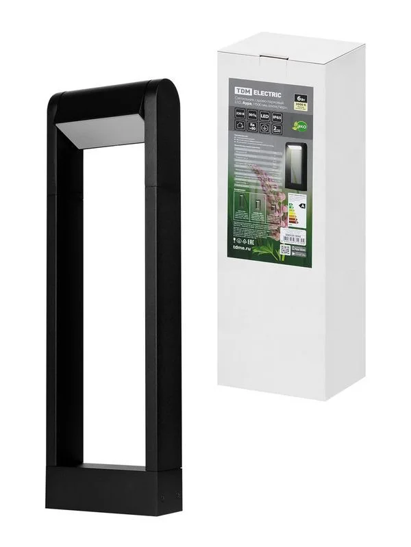 Светильник садово-парковый LED, Аура, H500 мм, 6 Вт, 3000 K, алюм./черн., IP65, TDM — изображение 4