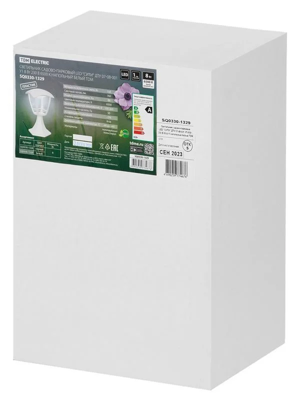 Светильник садово-парковый LED «СИТИ» ДТУ 07-08-001 У1 8 Вт 230 В 6500 К напольный белый TDM — изображение 3