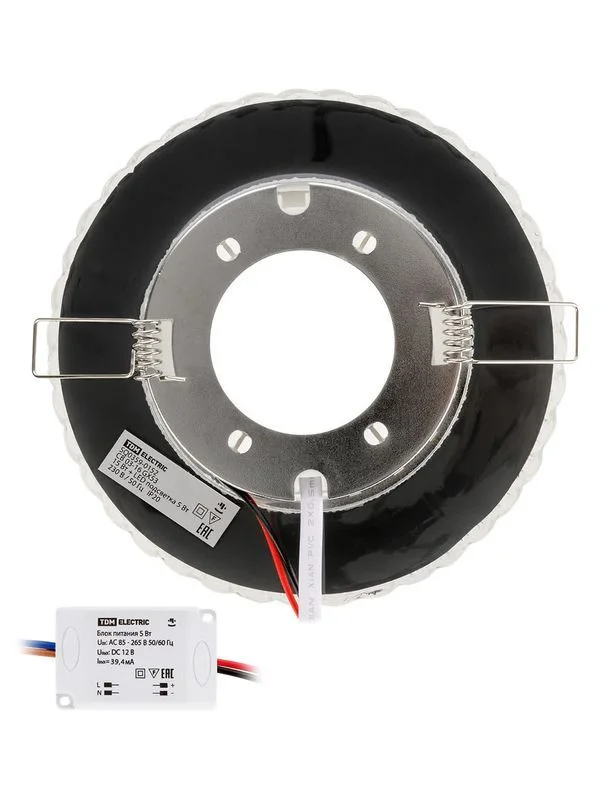 Светильник встраиваемый СВ 03-16 GX53 230В LED подсветка 5 Вт зеркальный/хром TDM — изображение 2